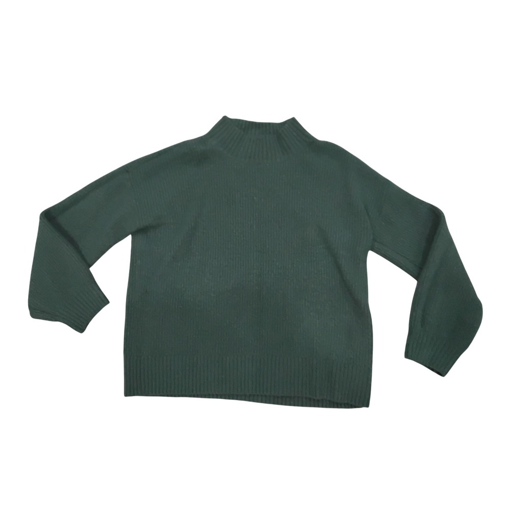 Goodthreads Womens Hunter Green Ribbed Mock Neck‎ Wool Blend Sweater Large